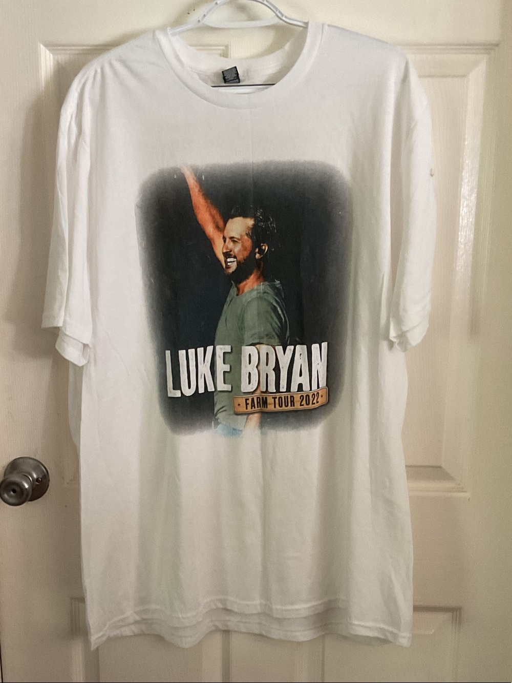 Luke Bryan Farm Tour 2022 White Graphic Tee with Backhit